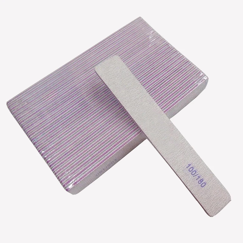 80/100/180/240 professional custom logo printed rectangle foam sponge polishing zebra nail file buffer block