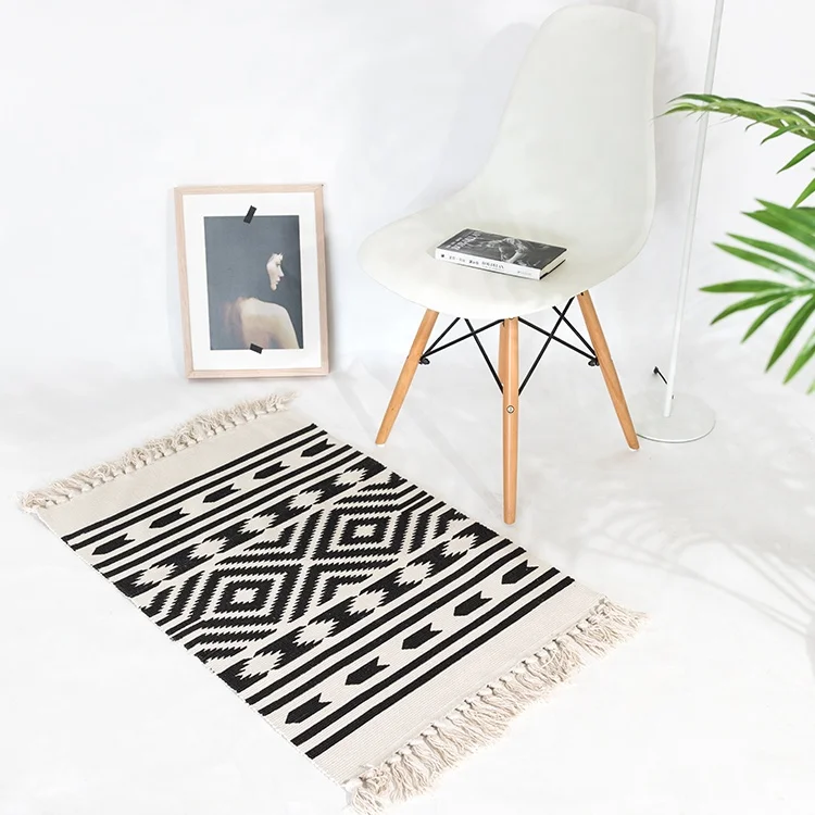 wholesale coconut coir mat boho farmhouse kitchen decor hand woven cotton cotton layered rug modern printed door mats for home