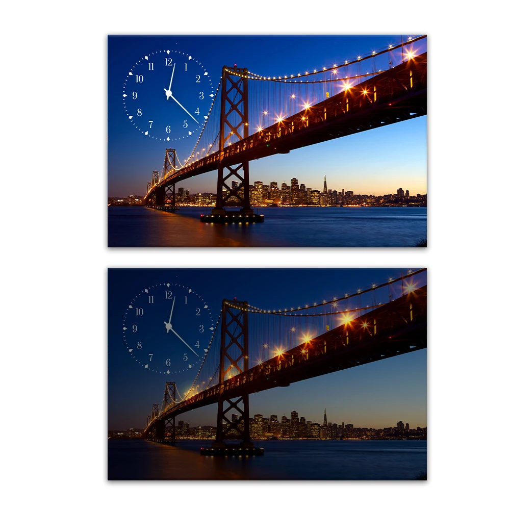 Новый дизайн морской пейзаж Картина на холсте кварцевые часы домашний декор Роскошные Настенные Часы