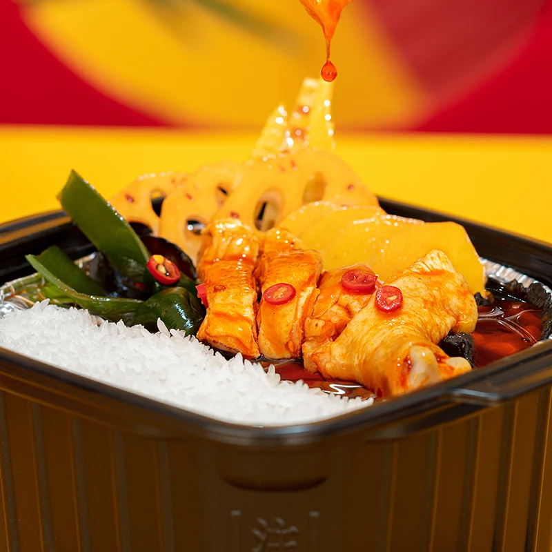 Spicy Chicken soup Self Heating food 595g/Box Spicy Hot Pot Self Heating Yummy Instant Hot Pot OEM