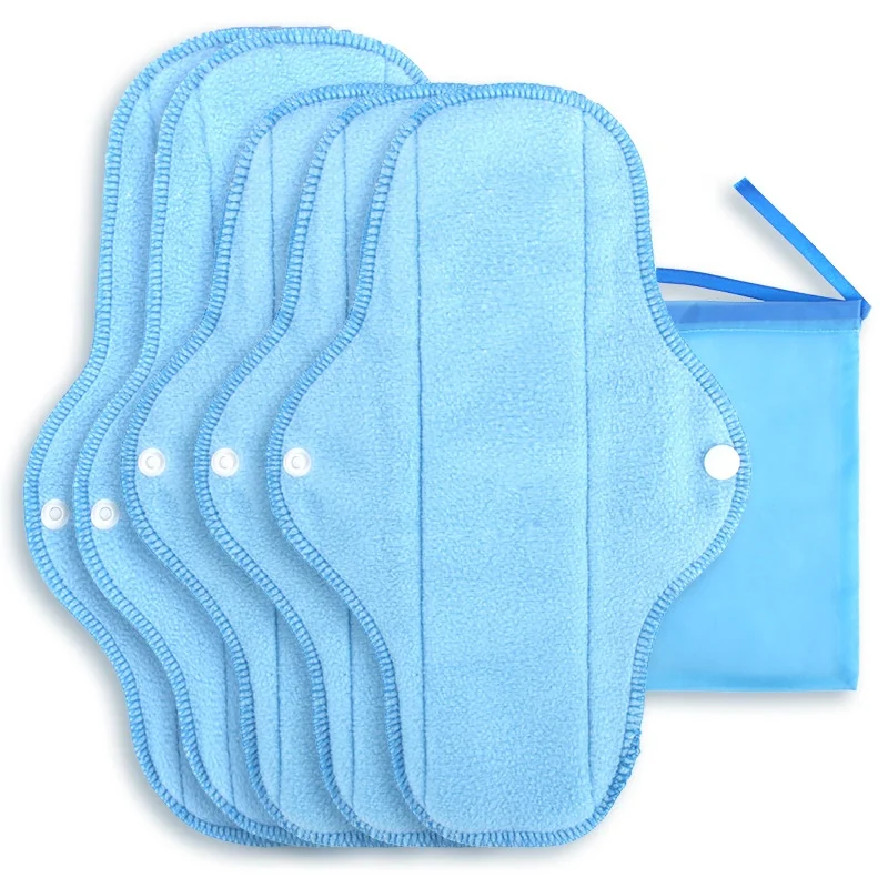 Low MOQ Fleece Cloth Washable Menstrual Pads Reusable Sanitary Pads for Mama Panty Liners