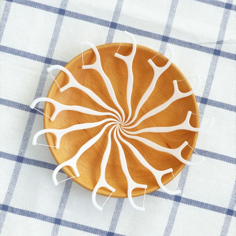 ISO Approved Private Label Disposable Sustainable Y Shape Toothpick Stick  Dental Floss Picks