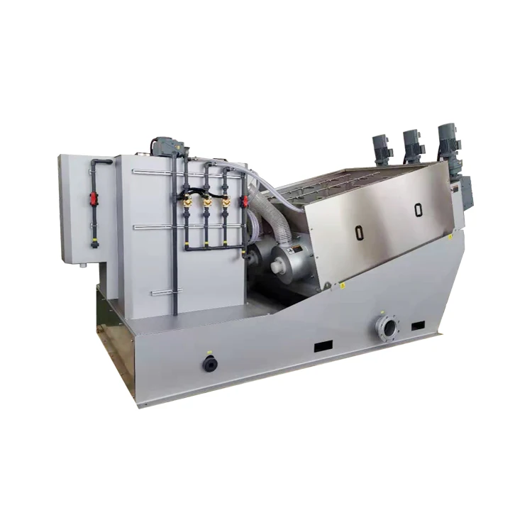 Gold supplier mobile the powerful pressure waste water treatment stacked screw sludge dewatering machine with dairy farm