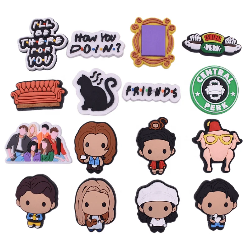 Friends role characters croc shoe charms for adults teens croc shoe accessories