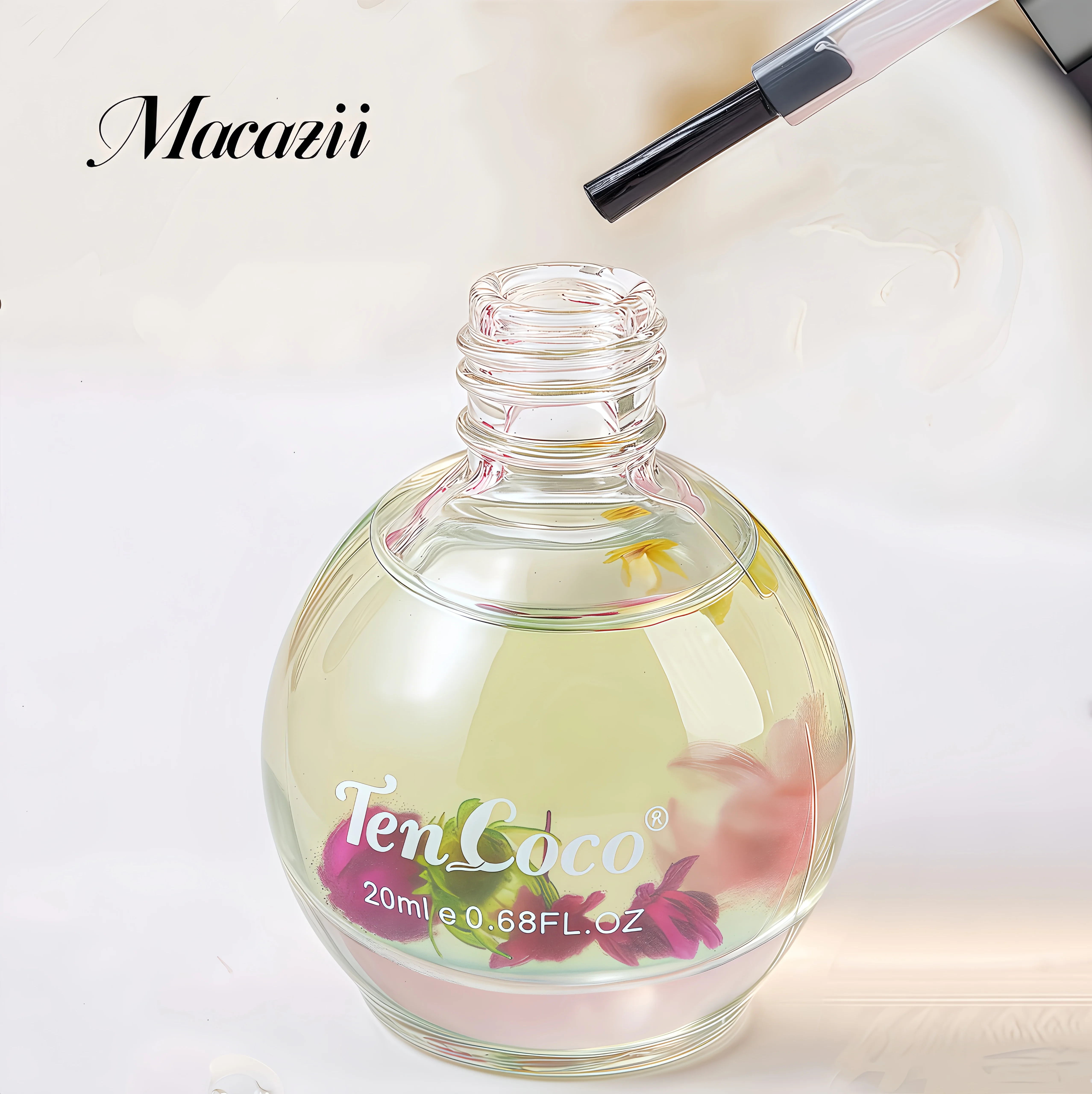 OEM Cuticle Oil Repair Nail Salon Fruits 20mL Cuticle Revitalizer Oil Nail Grow Christmas Gift Care Polish Serum with Dry Flower