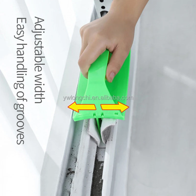 Multifunctional 2 in 1 Plastic Adjustable Window Glass Cleaning Wiper Set Household Cleaner Brush Tool for Window Gap