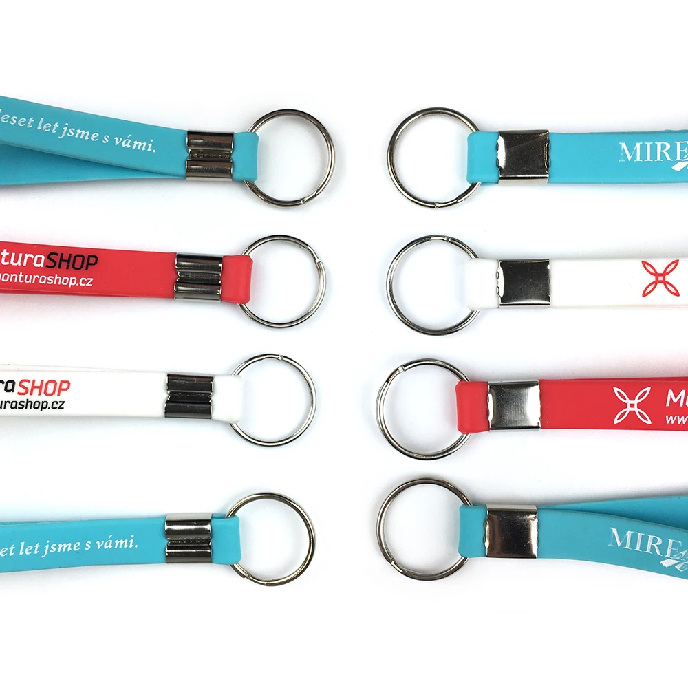 customised soft wrist worn rubber silicone key holder ring keychain bracelet
