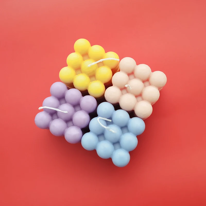 wholesale high quality carved candles handmade soy wax bubble shape candle