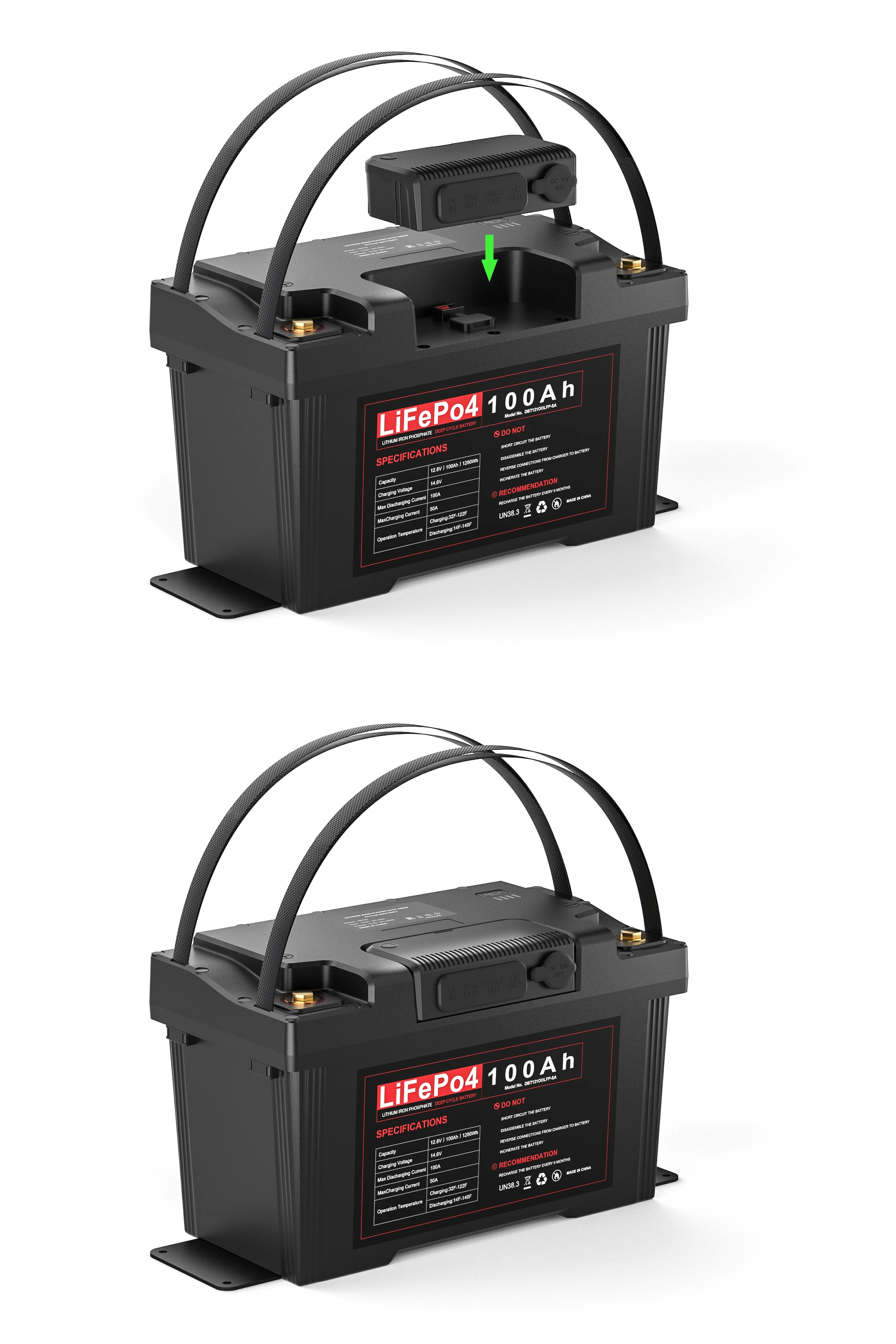 12.8V 100Ah 120ah Lifepo4 Lithium Ion Power Station Battery Pack with HUB for Trolling Motor Boat Fridge laptops