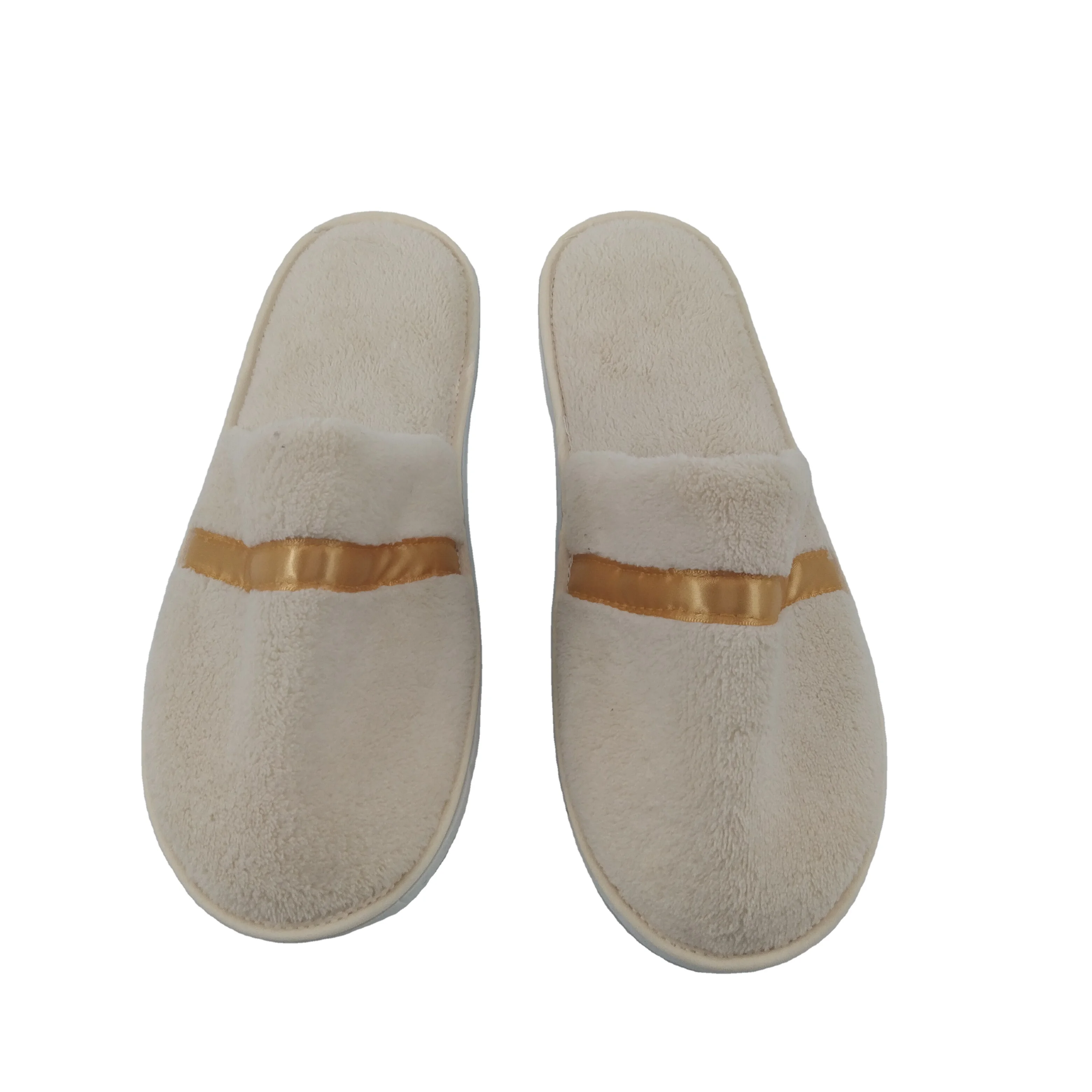 High Quality Soft Coral Velvet Closed Toe Slippers Customer Logo Soft Coral Fleece Disposable Hotel Slippers
