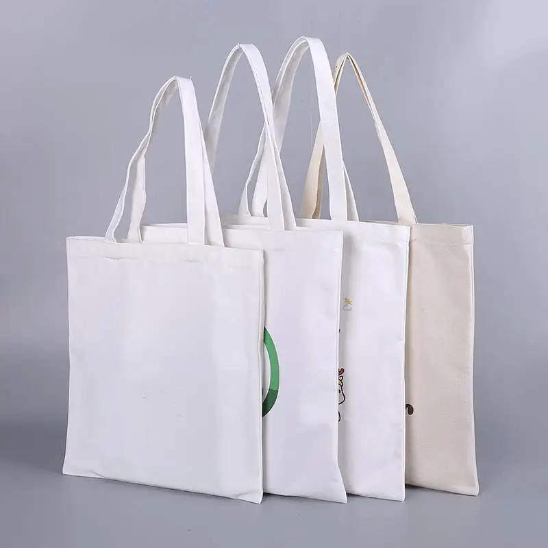 Hot selling environmentally friendly reusable canvas cotton shopping tote bag with custom logo printed on it