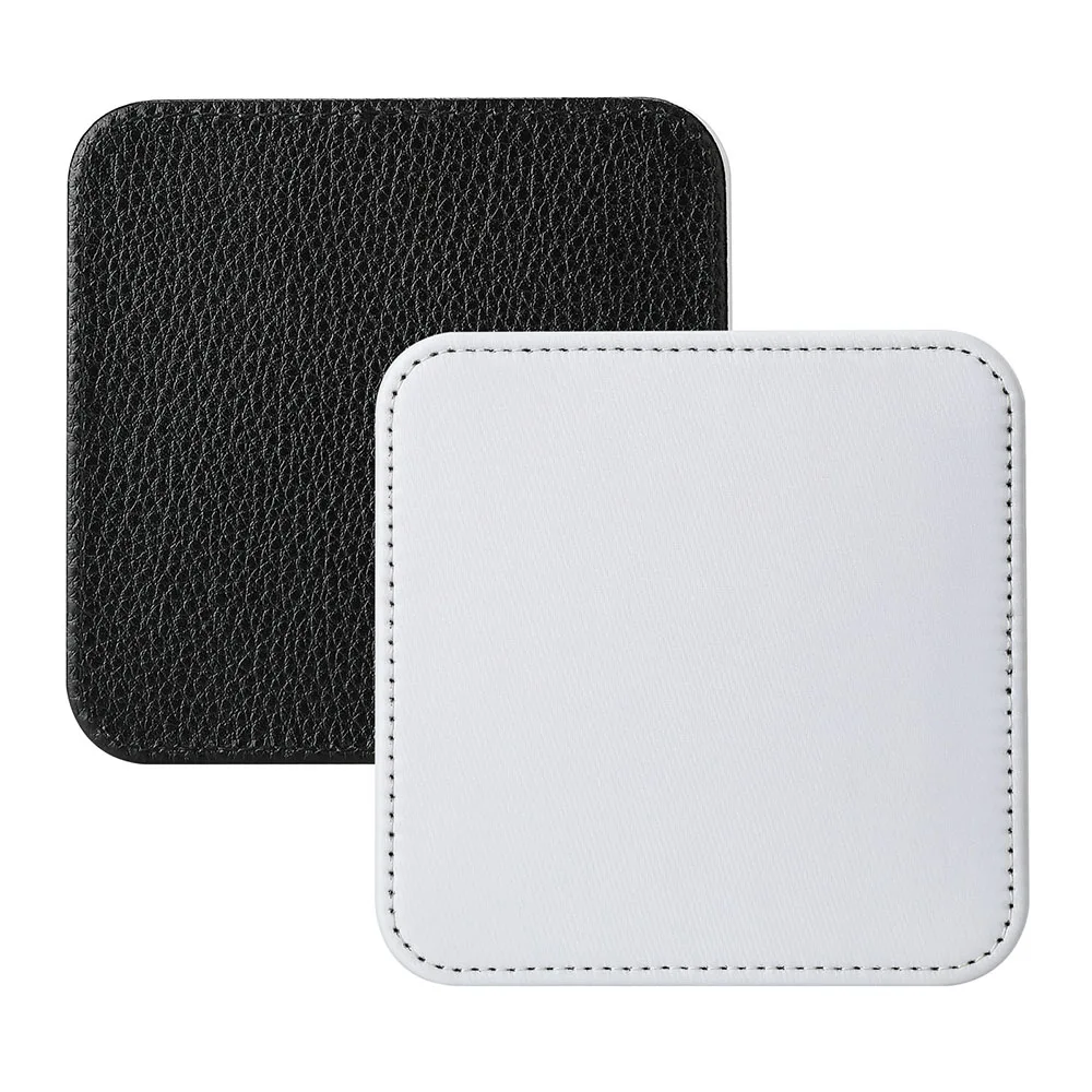 High Quality Diy Custom Heat Transfer Cup Mat Home Decor Personalized Pu Leather Sublimation Blank Coffee Tea Cup Mats Coasters