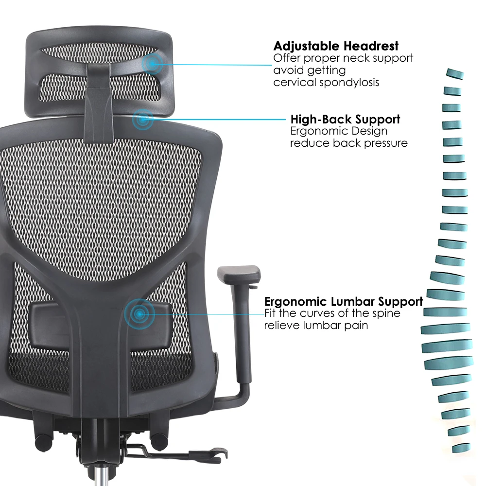 China Wholesale Modern High Back Executive Office Chair Bed Ergonomic Mesh Office Chair Home Office Furniture