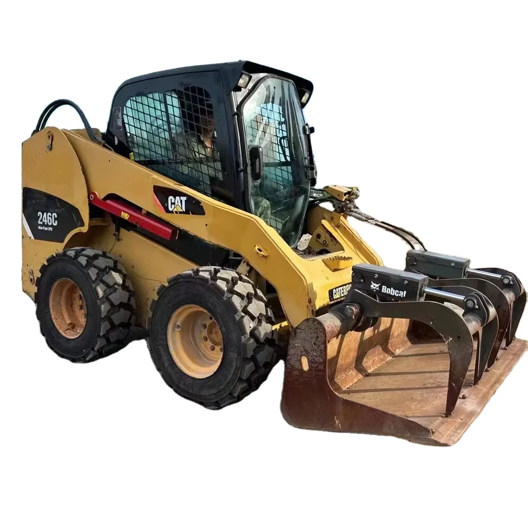 GOOD Janpan Caterpillar CAT246 Slip Loader CAT246c Mini Loaders Cat246c Used Loader on Cheap Sale
