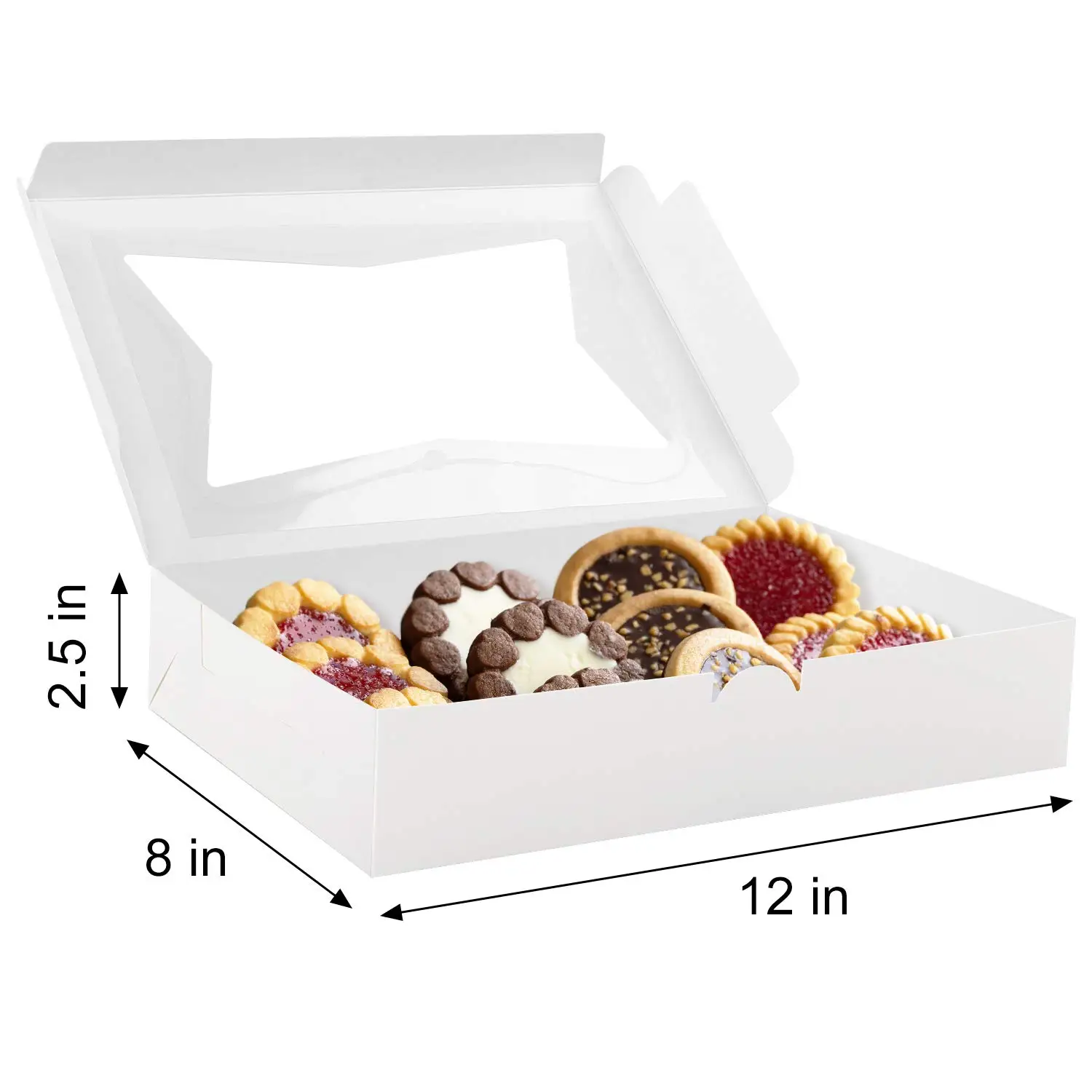 Custom wholesale luxury clear bakery cake macaron gift box custom printing bakery donuts take away paper box sweets bakery box