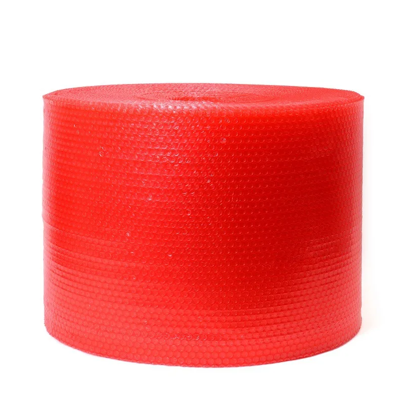 Manufacturer Wholesale Custom Size Logo red Poly Air Cushion Bubble Film Packaging Roll