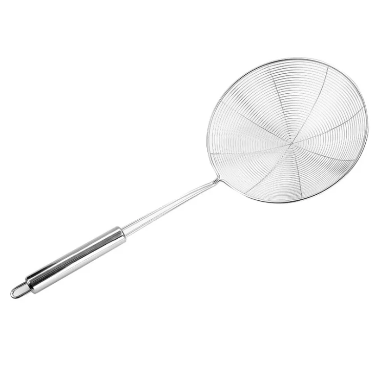 Frying Cooking Oil Draining Skimmer Kitchen Food Skimmer Stainless Steel  Strainer