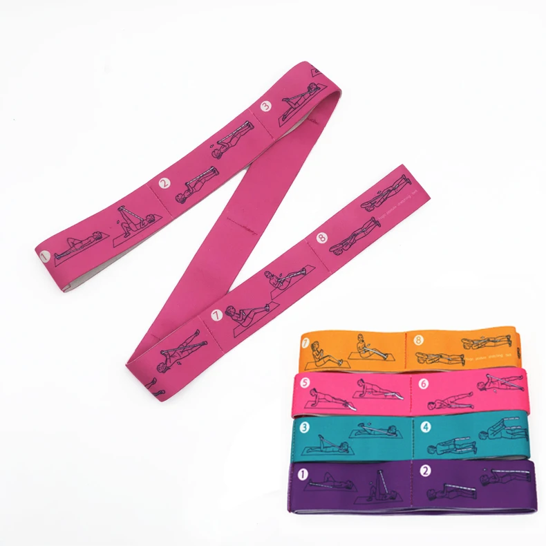 Custom Logo Elastic Exercise Workout Bands Stretch Fabric Booty Band Gym Fitness Resistance Loop Yoga Band