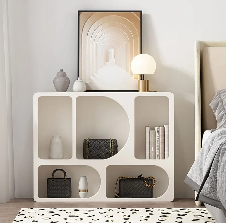 Northern Europe entrance cabinet storage living room simple modern display decorative cabinet white floor cabinet