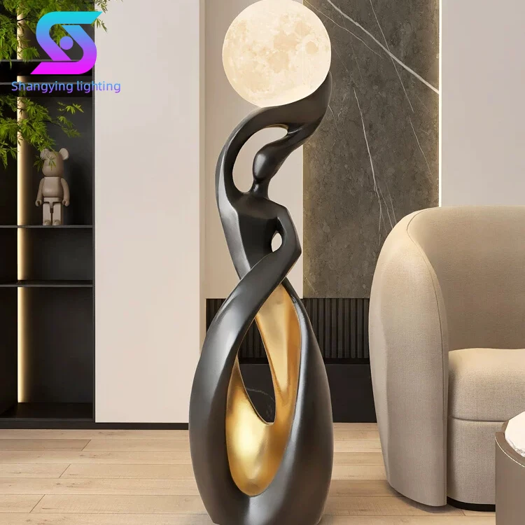 Hotel Nordic Living Room Corner Resin Sculpture Floor Light Designer Modern Minimalist Art Decoration Standing Led Floor Lamp