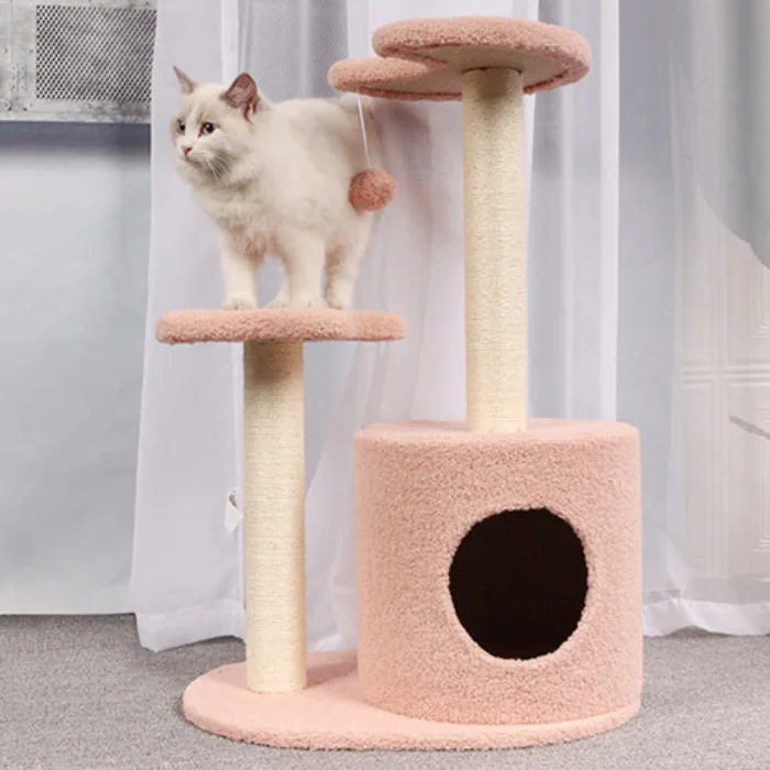 
Wholesale Scratcher Cute Pretty Cat Play Tree Pink Cat Tower 