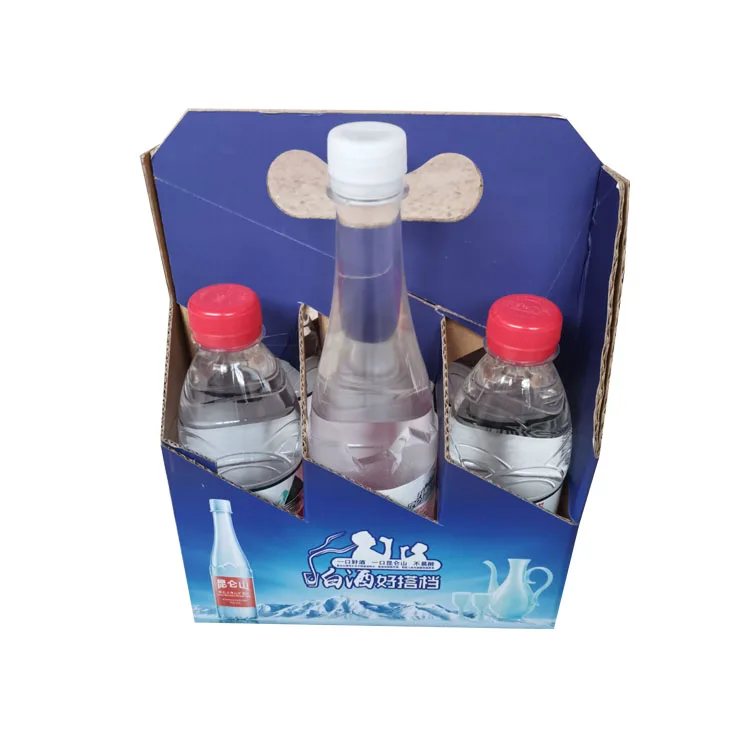 Corrugated Carton Kraft Holder 4 6 Pack Display Bottle Drink Counter Stand Cardboard Display Boxes