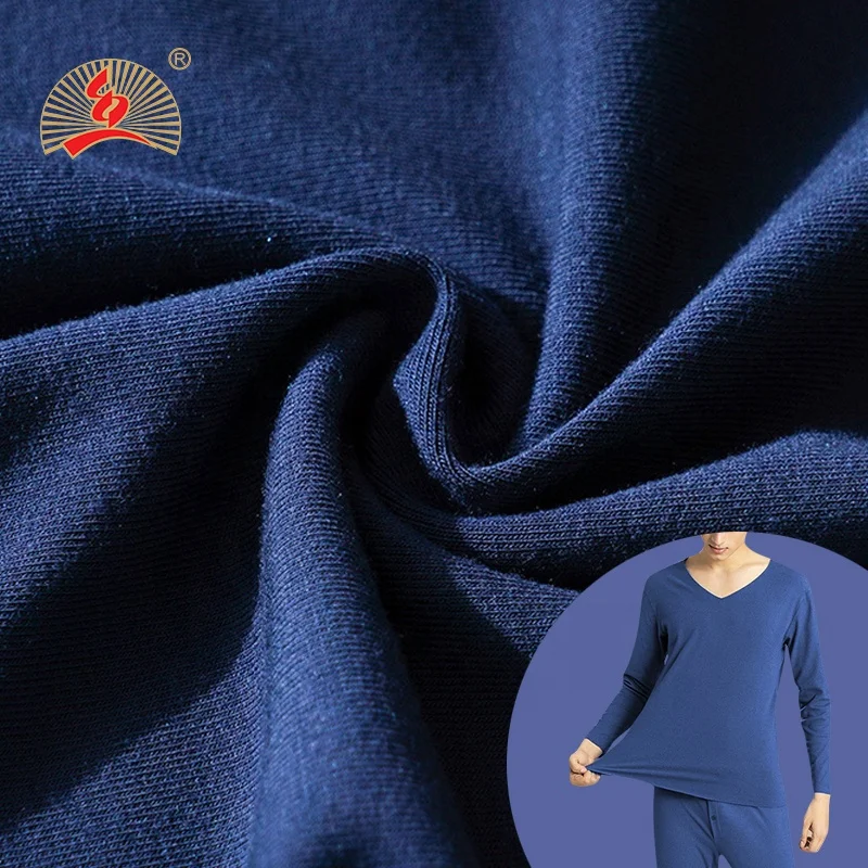 New Technology Factory High Elastic De Rong Velvet Dralon Body Heat Fabric Warm Acrylic Viscose Knit Thermal Fabrics