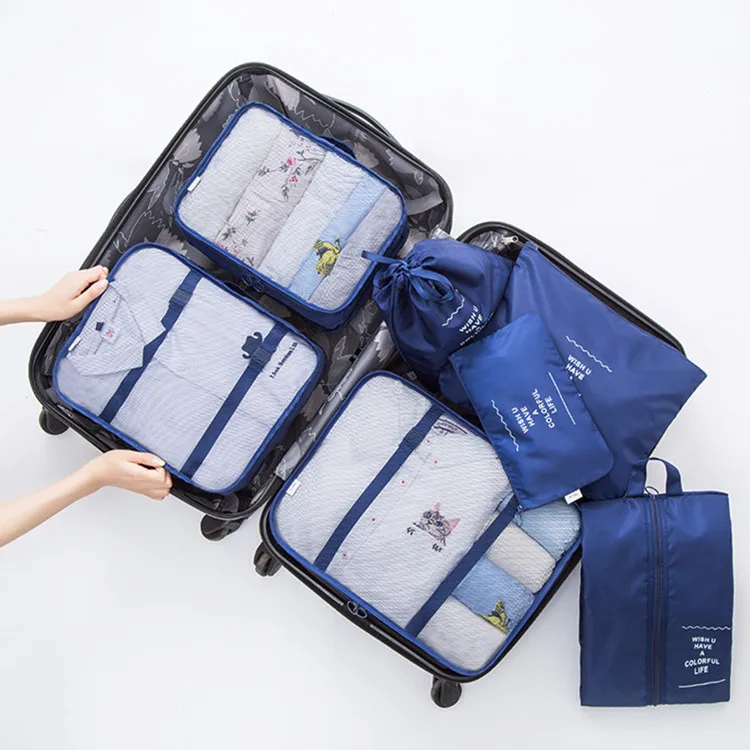 Travel Packing Cubes 7 Pcs Luggage Packing Organizers Set with Toiletry Bag for Suitcase