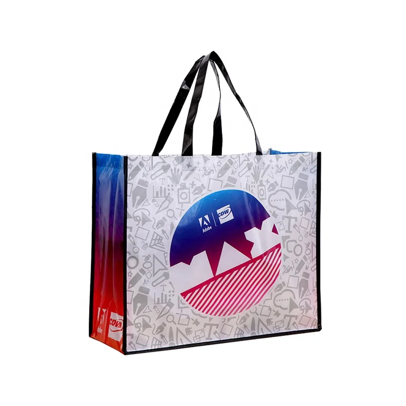 
Reusable custom color printing made to order tote fabric laminated shopping storage pp coated non-woven bag 