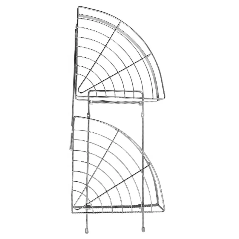 High Quality Factory Design Metal 2-3 Tiers triangular Folding bathroom Corner shower Caddy Bathroom Corner Rack For Shampoo