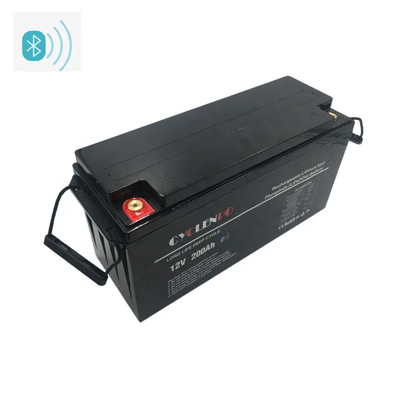 Factory wholesale lithium lifepo4 batterie 12v 200ah avec wireless connect and BMS