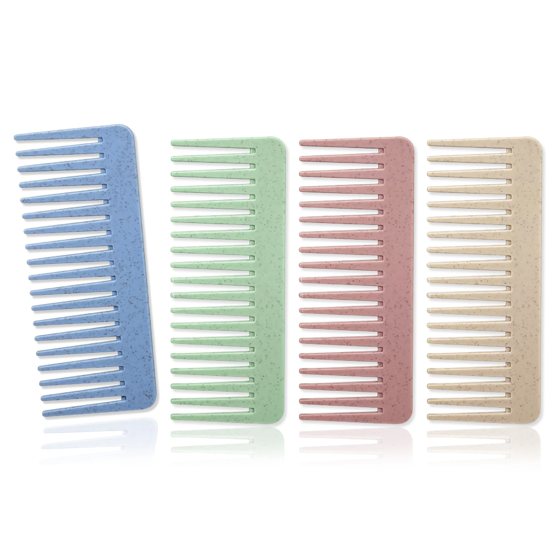 Large Hair Detangling Comb with Natural Disposable Biodegradable Wheat Straw Wide Tooth for Curly Wet Dry Travel Salon Styling