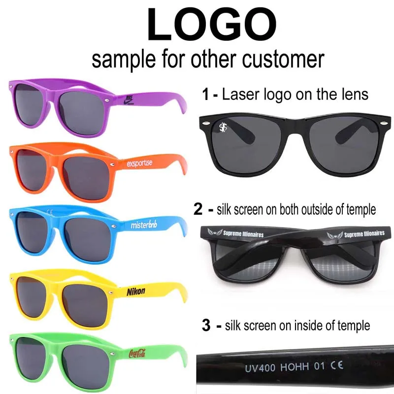Изготовленным на заказ логосом Gafas Продвижение Мода Uv400 2021 женские и мужские пластиковые солнцезащитные