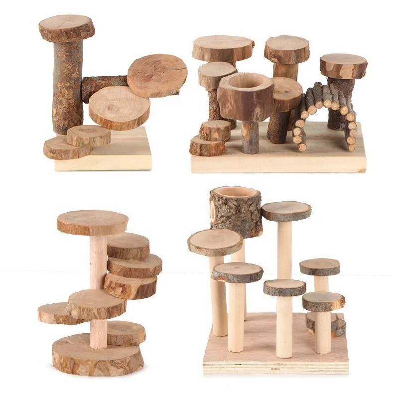 wooden hamster supplies climbing ladder stairs apple tree toy for small pets golden monkey