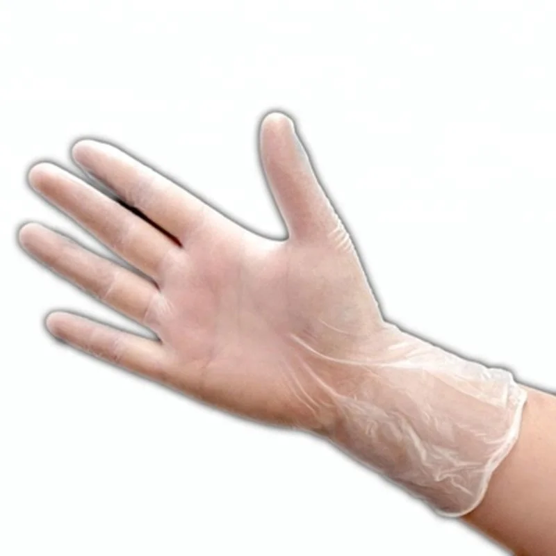 Salon care disposable smooth vinyl glovees blue/clear/black/while color vinyl glovees