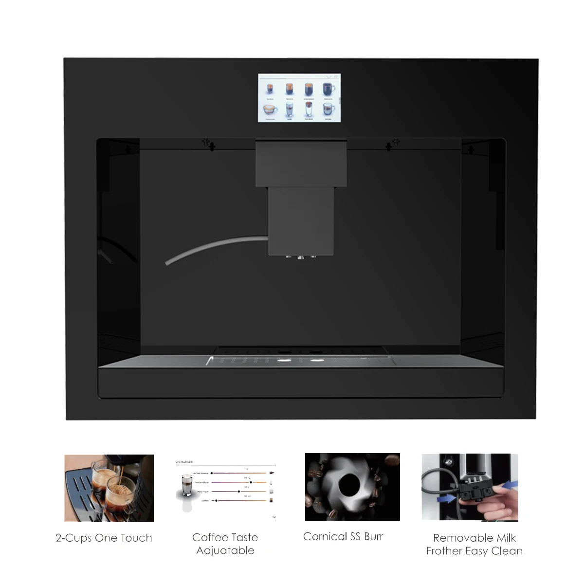 High level end up 45cm real built in coffee machine with Italian coffee maker fully automatic Coffee machine with milk frother