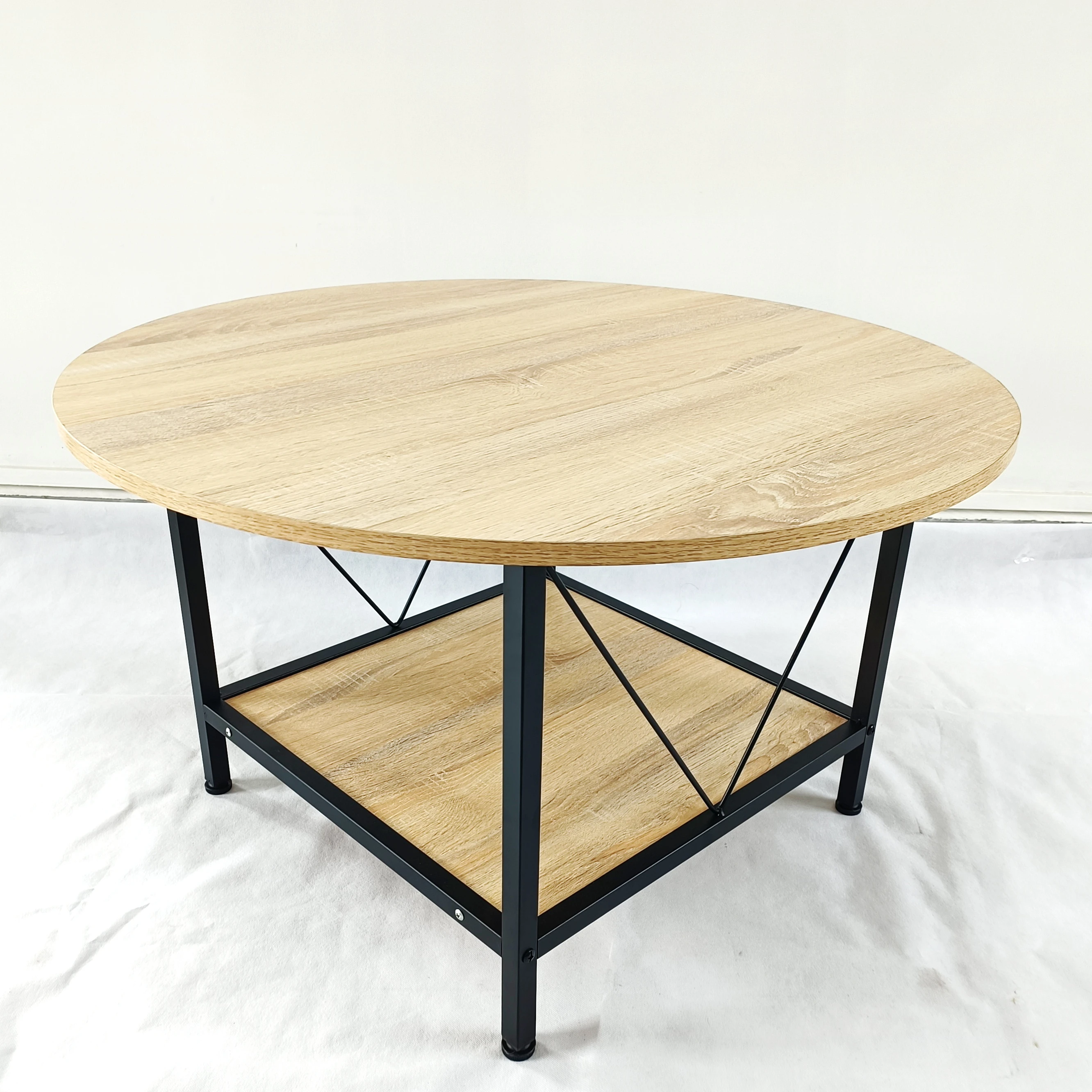 YHS-4134 журнальный столик | Журнальный столик | V-образный двухслойный круглый стол для хранения