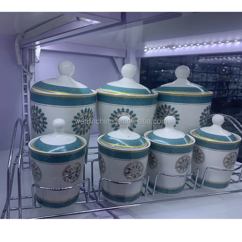 Kitchen Accessories Luxury Ceramic Seasoning Pot Condiment Storage Series For Salt Pepper Spice Sugar Jar