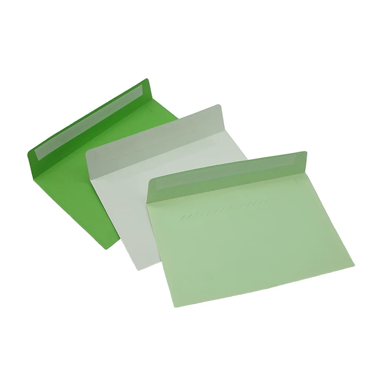 Customized Design Manufacture Wholesale Green Paper Postcard Packaging Envelope