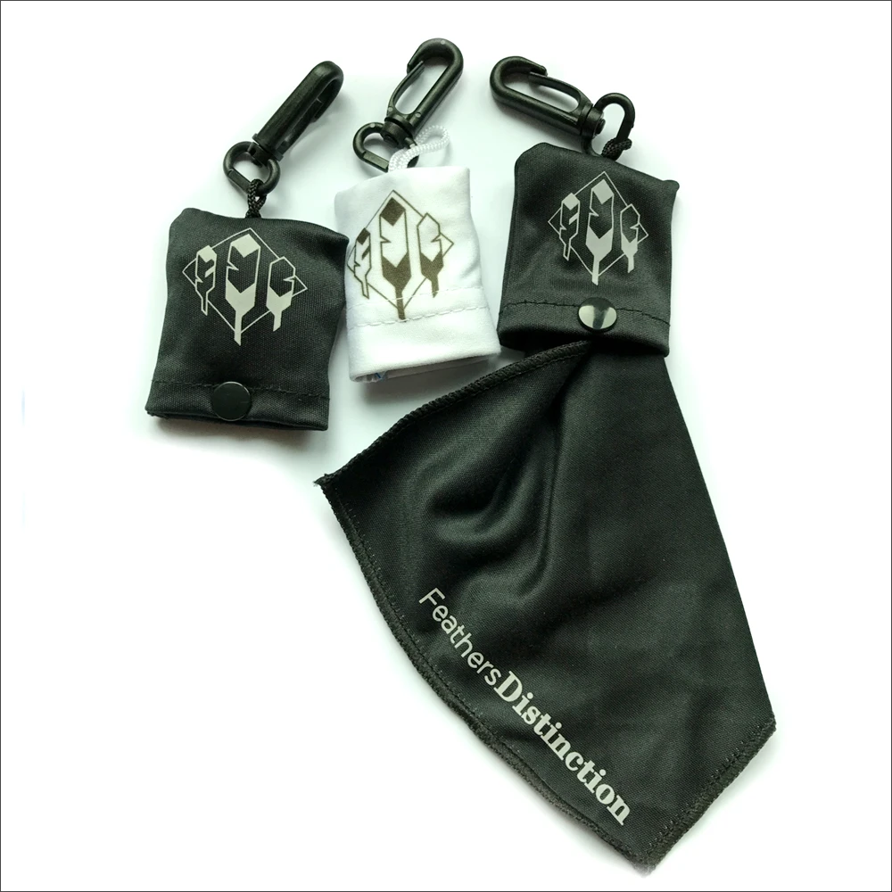 Customized OEM keychain microfiber glass cleaning cloth with pouch