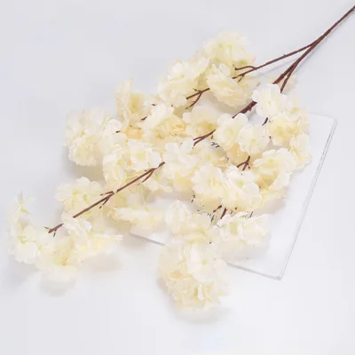 New Fashion real touch long silk bouquet flowers artificial decorative cherry blossom branches ceiling hanging artificial flower