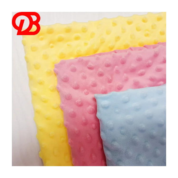 Good Quality	100%Polyester Baby Minky Fabric Super Soft Minky Dot Fabric Custom Printed for Blanket