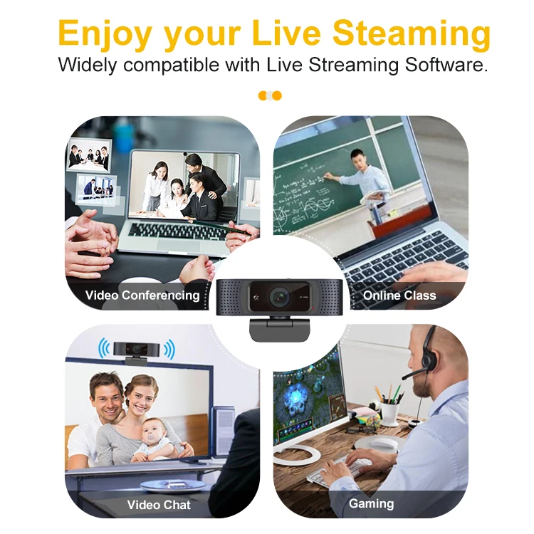 Gaming Webcam USB For PC 1080P 30FPS Autofocus Camera Web With Mic For Desktop Max Android OEM Webcam