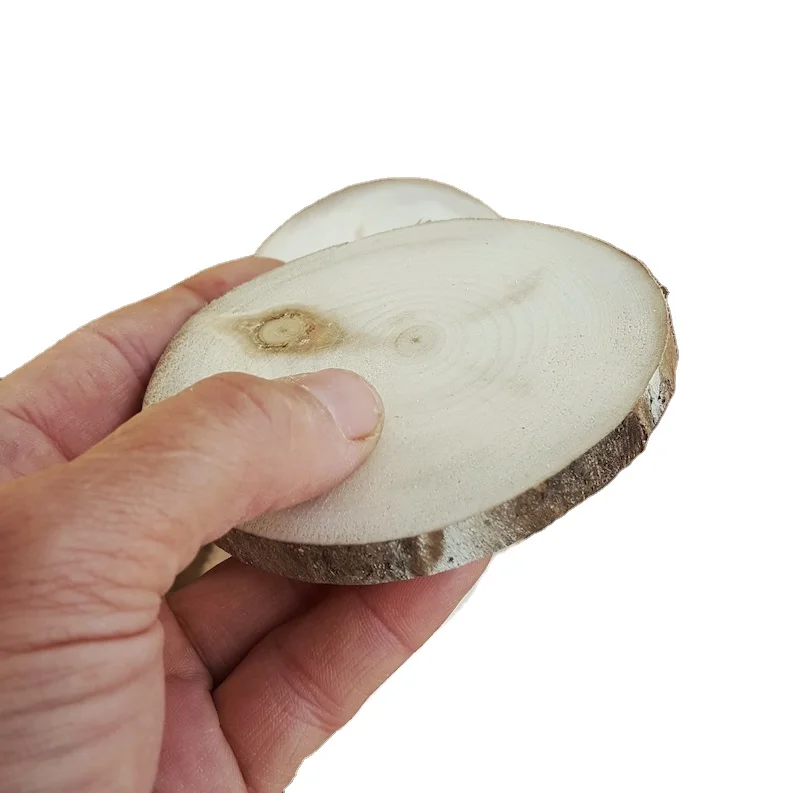 bulk thin Unfinished with Bark Log Discs for DIY Arts and Craft Rustic Wedding Christmas  Natural Tree Slice Wooden Circle round