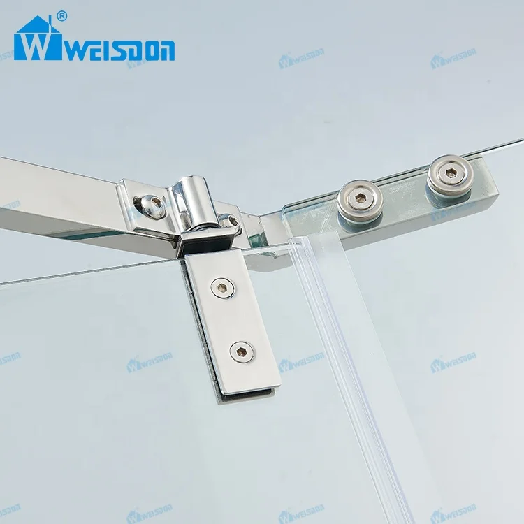 Weisdon Stainless Steel Framed Diamond Shape Shower Enclosure Tempered Glass Hinges Pivot Shower Cabin