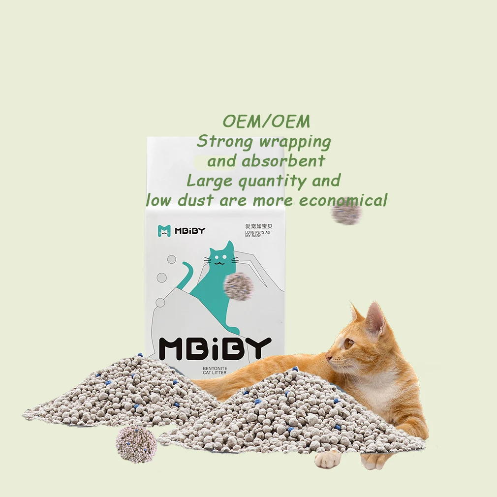 MBIBY Spherical Cat Litter China Manufactured Customizable 7L Gray Bentonite Clay Customization for Cats Sand Cats Long Lasting