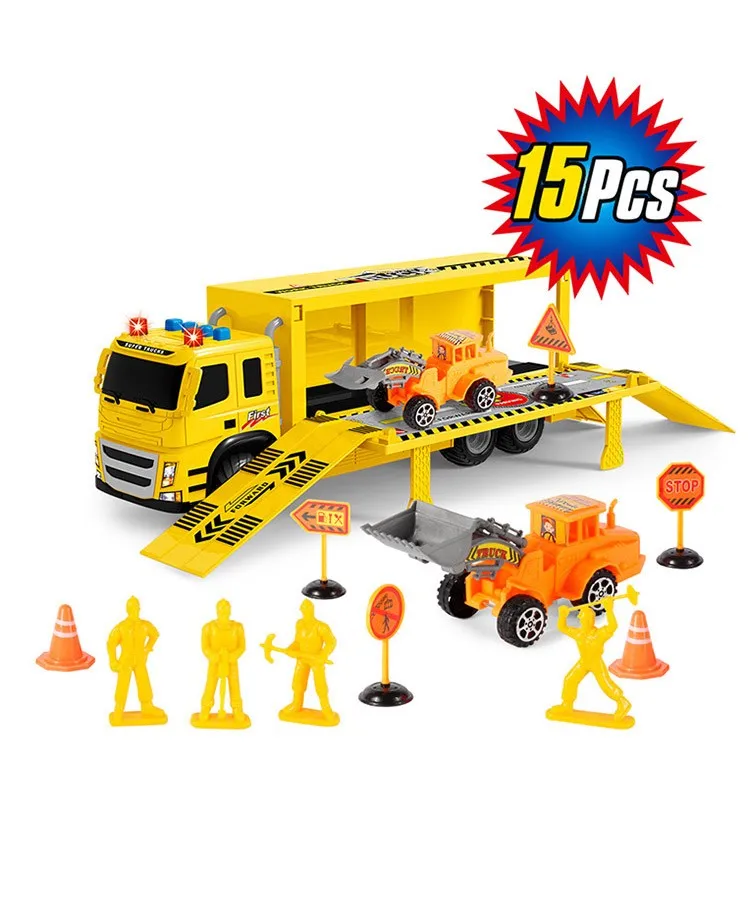 
kids construction truck toy transport car carrier mini bulldozer toys 