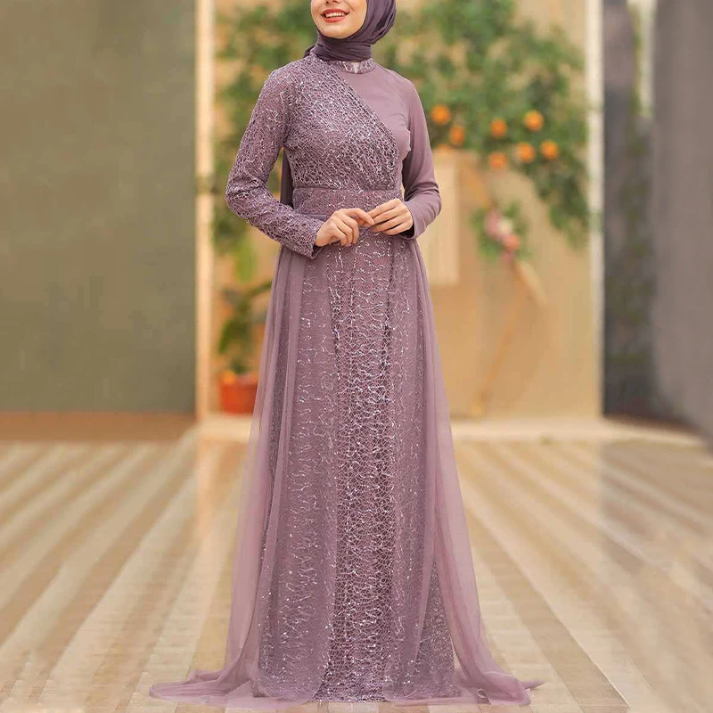 Abaya мусульманские платья Дубай Макси элегантные женские длинное платье мусульманская