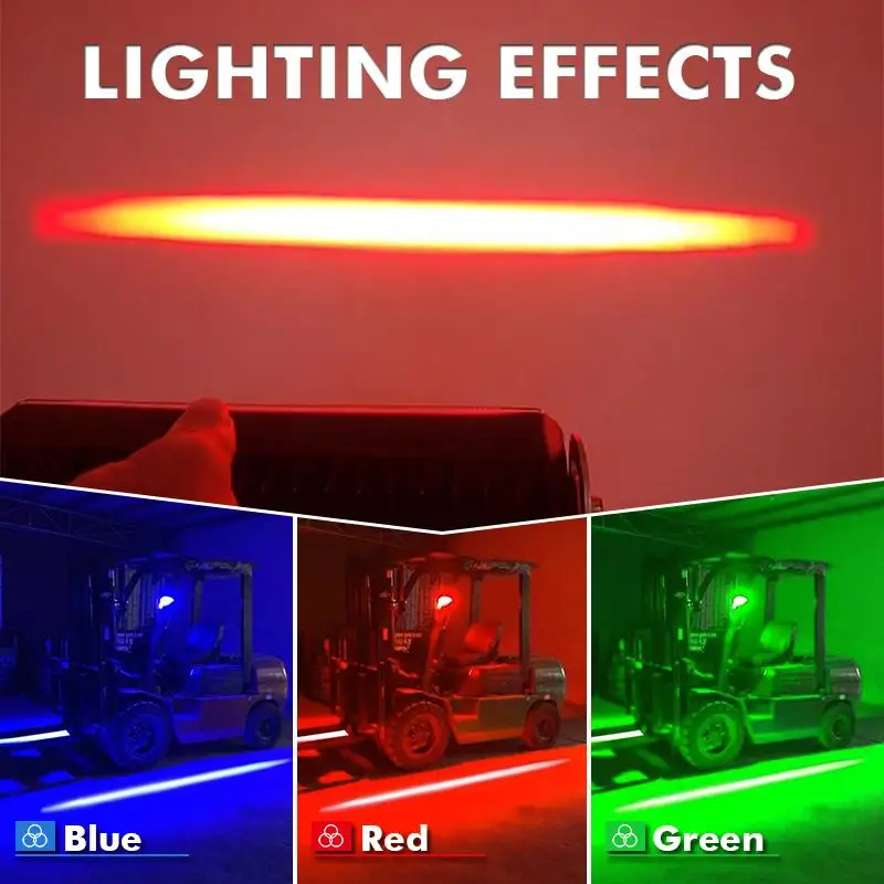 Wetech New Design 60W Watts 10-110V Super Bright LED Red Zone Safety Light Forklift Danger Area Warning Light