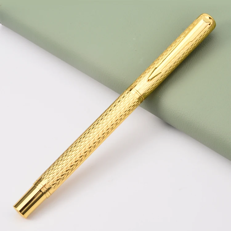 New Arrival Designer Fountain Pens Luxury Metal Shining Gold Color High calligraphy Quality Fountain Pen Stylo Plume